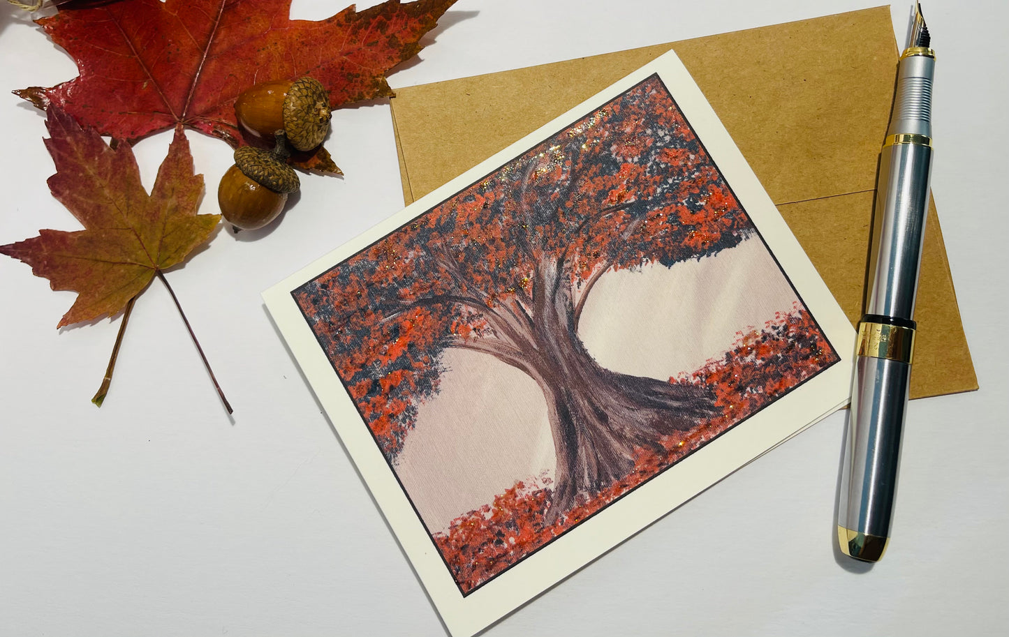 Three Trees of Nature Blank Greeting Cards - Set of 6 Blank Greeting Cards