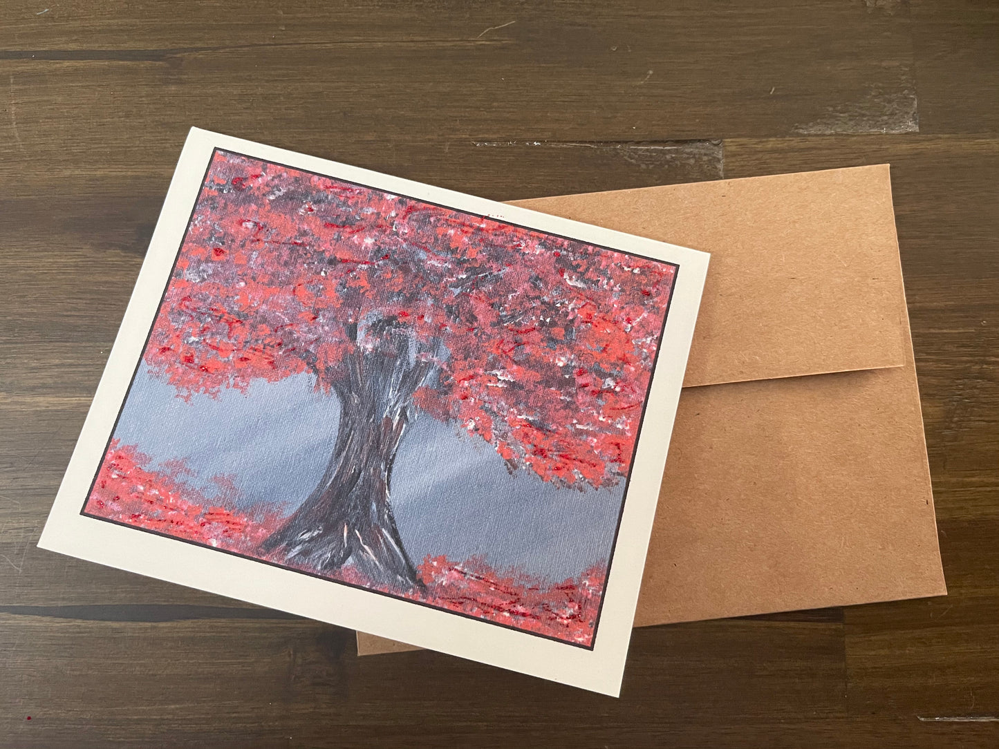 Three Trees of Nature Blank Greeting Cards - Set of 6 Blank Greeting Cards